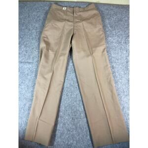 VINTAGE 50s Naval Officer Dress Pants Mens 32x31 Tan Pleated Sanforized Poplin